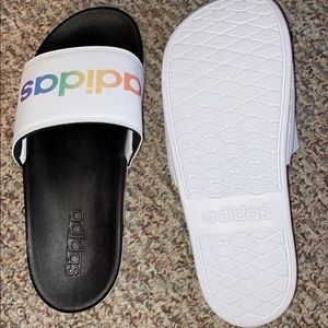 Adidas Rainbow lettering Slides!!!